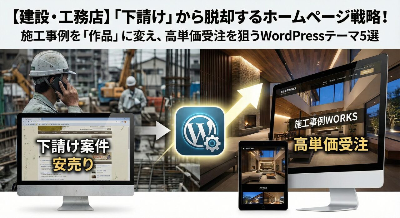 【建設・工務店】「下請け」から脱却するホームページ戦略！WordPressテーマ5選