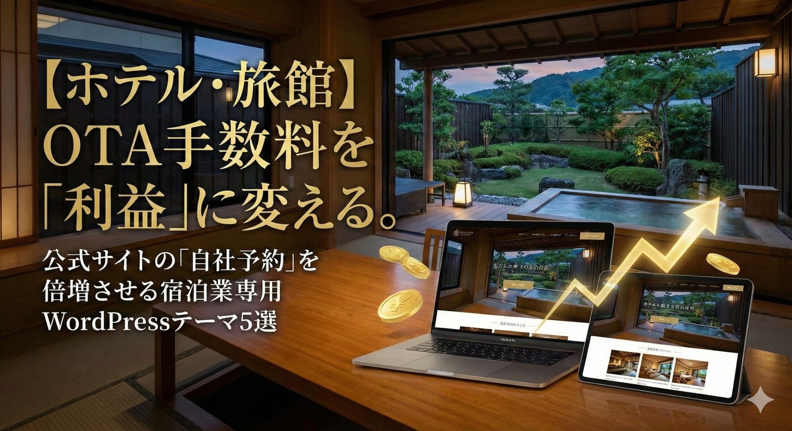 【ホテル・旅館】OTA手数料を「利益」に変える。公式サイトの「自社予約」を倍増させる宿泊業専用WordPressテーマ5選